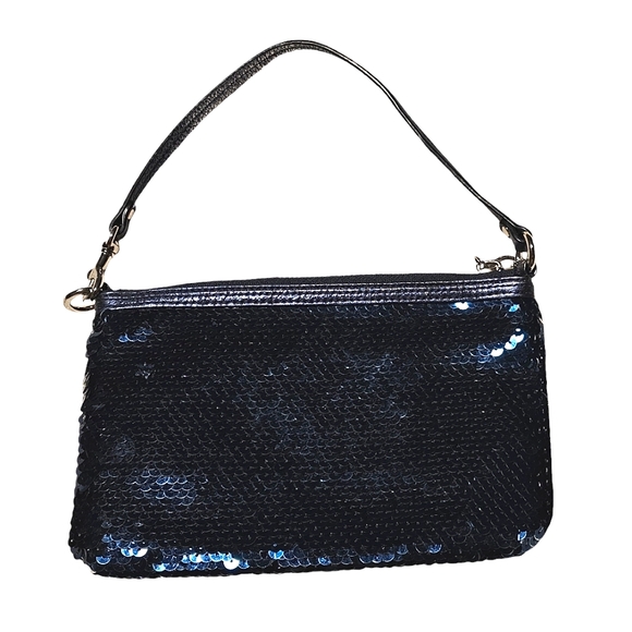 Coach 1941 Poppy Navy Blue Sequins Wristlet - Picture 5 of 9